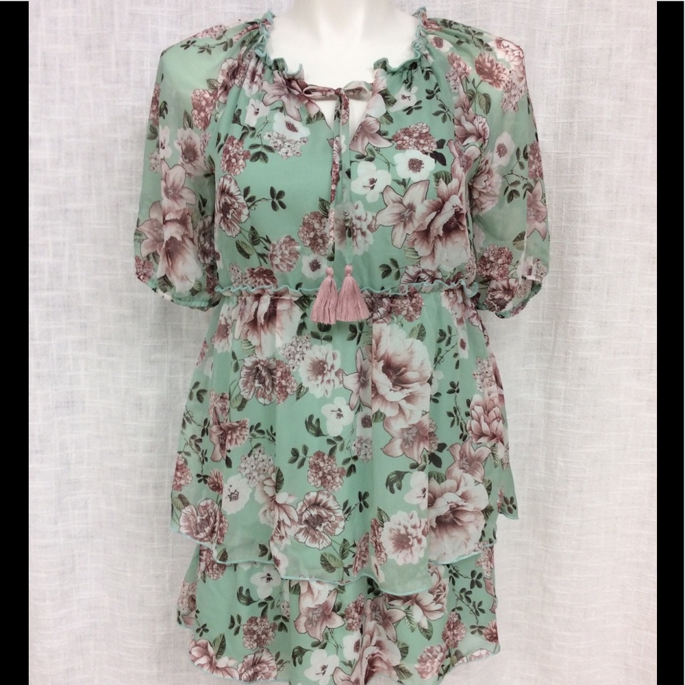 Bailey Blue Large Mint Green Floral Dress